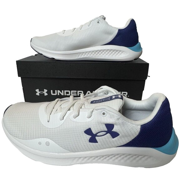 Under Armour Mens Size 9.5 Charged Pursuit 3 White Sonar Blue Running Shoes main image 11